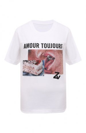 Хлопковая футболка Zadig&Voltaire. Цвет: белый