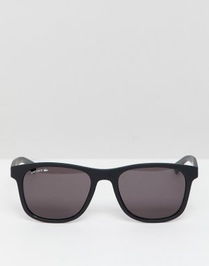 Черные квадратные солнцезащитные очки с матовой оправой L884S Lacoste. Цвет: черный