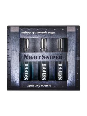 Подарочный набор для мужчин Night Sniper 3*20 мл. ПонтиПарфюм. Цвет: черный