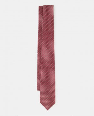 Мужской галстук из натурального шелка актуального дизайна. , красный Lanvin