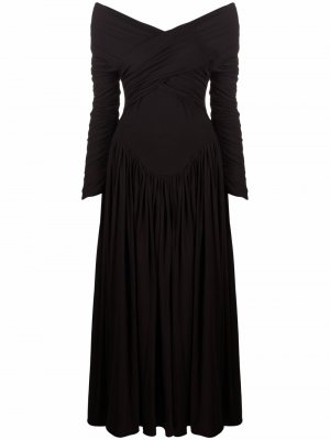 Длинное платье Lilibet со сборками KHAITE. Цвет: черный