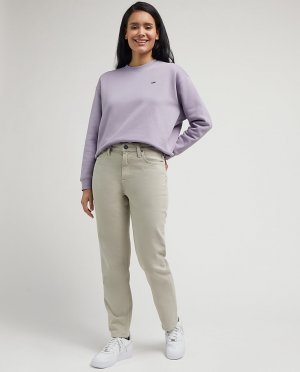 Женские прямые брюки с завышенной талией Carol , светло-серый Lee. Цвет: серый