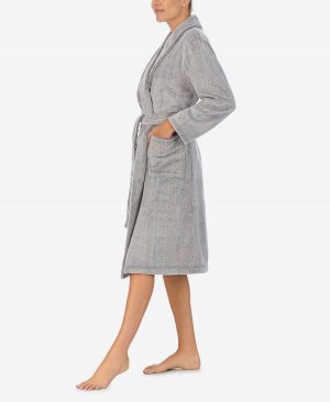 Женский длинный халат с шалевым воротником , серый Ellen Tracy