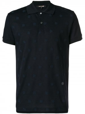 Рубашка-поло с принтом логотипа RC Roberto Cavalli. Цвет: синий