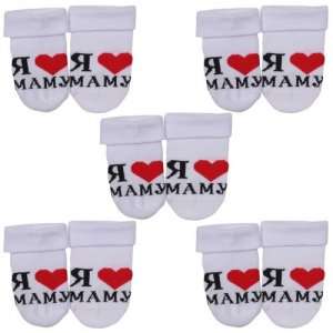Комплект из 5 пар детских носков (Орудьевский трикотаж) белые, рис. 01, размер 10-12 RuSocks. Цвет: белый