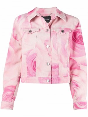 Floral-print denim jacket Blumarine. Цвет: розовый