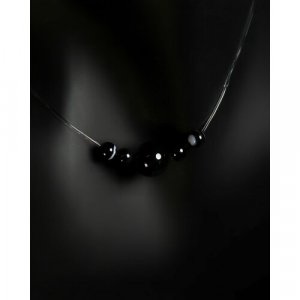 Чокер Чокер-невидимка Черный агат, вариант №3 - натуральный камень, длина 45 см для душевного равновесия, Grow Up