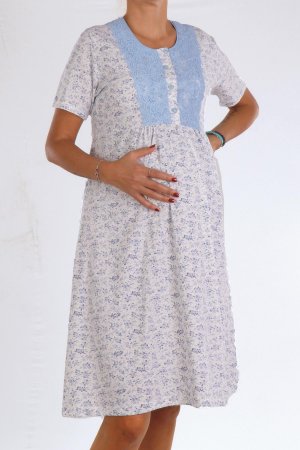 Ночная рубашка с короткими рукавами для беременных из хлопка и лайкры NICOLETTA