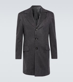 Однобортное кашемировое пальто , серый Kiton