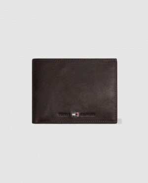 Мужской коричневый кожаный кошелек с портмоне , Tommy Hilfiger