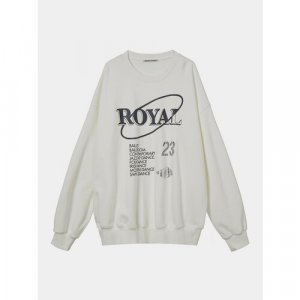 Свитшот Royal Letter Sweatshirt, размер L, белый TheOpen Product. Цвет: белый/слоновая кость