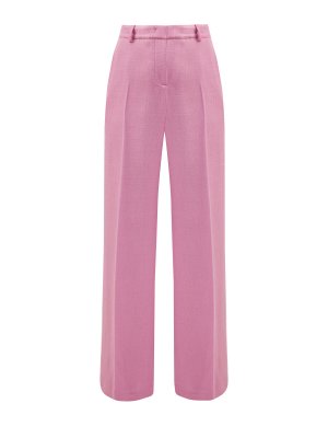 Расклешенные брюки из тонкой шерсти и вискозы ETRO. Цвет: розовый