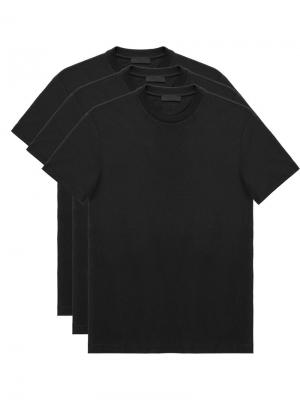 Набор из трех футболок джерси Prada. Цвет: черный