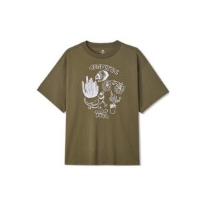 Desert Fauna and Flora Print Crew Neck Short Sleeve T-Shirt Men Tops Military-Green 10023791-A02 Converse