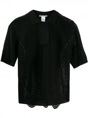 Приталенная блузка с вышивкой Marco De Vincenzo. Цвет: черный