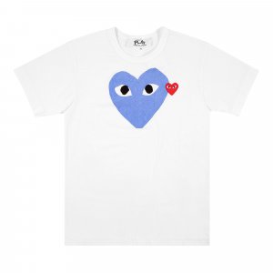Футболка с логотипом PLAY Heart, цвет Белый/синий Comme des Garçons