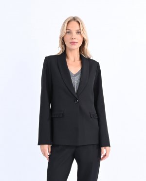 Женский пиджак с длинными рукавами и плиссированными деталями , черный Molly Bracken