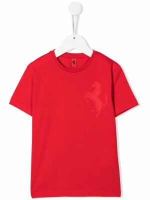 Футболка с логотипом Ferrari Kids. Цвет: красный