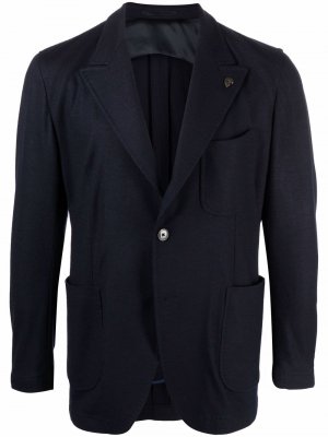 Однобортный пиджак Gabriele Pasini. Цвет: синий