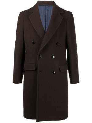 Двубортное пальто MP Massimo Piombo. Цвет: коричневый