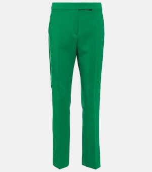 Укороченные брюки Fuoco из смесовой шерсти MAX MARA, зеленый Mara