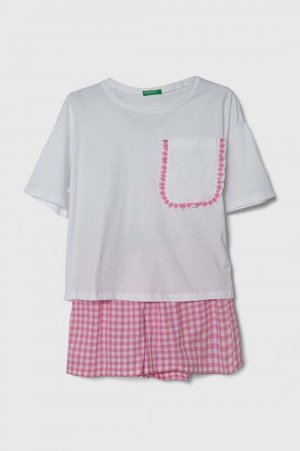 United Colors of Benetton Детская хлопковая пижама, белый