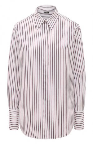 Хлопковая рубашка Kiton. Цвет: коричневый