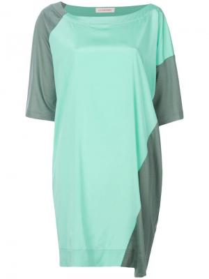 Платье-футболка дизайна колор-блок A.F.Vandevorst. Цвет: зеленый