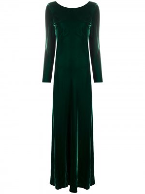 Платье макси с длинными рукавами Alberta Ferretti. Цвет: зеленый