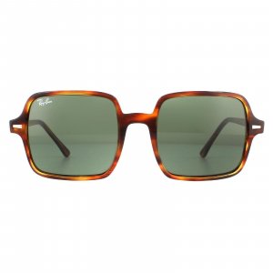 Классические солнцезащитные очки G-15 цвета гаваны в квадратную полоску , коричневый Ray-Ban