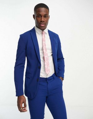 Супероблегающий пиджак цвета индиго — Suit Flow 18 New Look