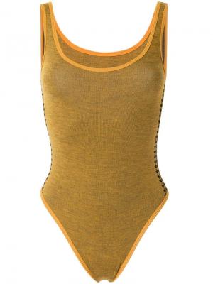 Спортивный купальник Nami с контрастными полосками Nagnata. Цвет: желтый