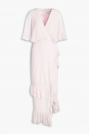 Платье миди Mimi-B fil coupé из шелкового шифона SALONI, розовый Saloni
