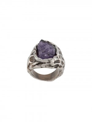 Фактурное кольцо с камнем Dsquared2. Цвет: серебристый