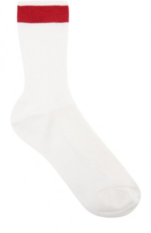 Шелковые носки с контрастной отделкой Valentino. Цвет: красный