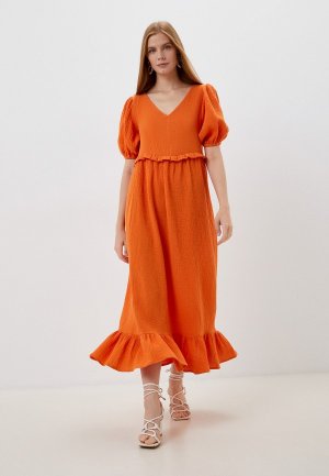 Платье Laney Shop. Цвет: оранжевый