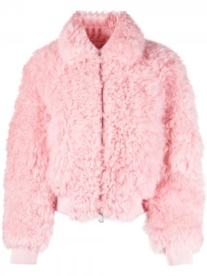 Blouson cropped shearling jacket Bottega Veneta. Цвет: розовый