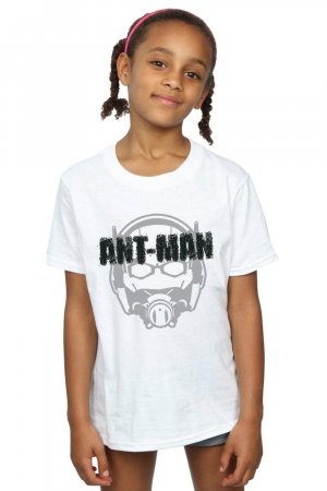 Хлопковая футболка с выцветшим шлемом «Человек-муравей» , белый Marvel