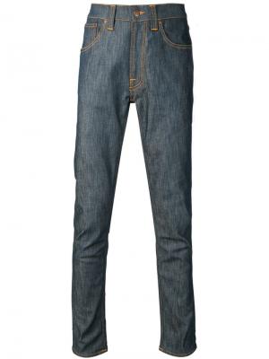 Зауженные книзу джинсы Lean Dean Dry Iron Nudie Jeans Co. Цвет: синий