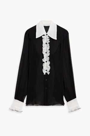 Блуза из лиоцелла и жоржета с оборками , черный Anna Sui