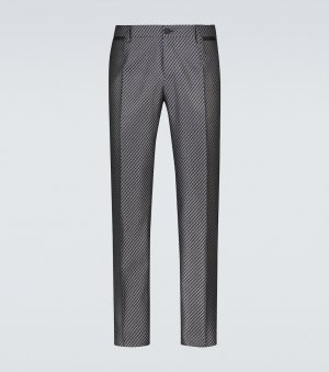 Классические брюки из смесового шелка , серый Dolce&Gabbana
