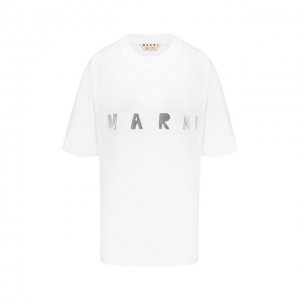 Хлопковая футболка Marni. Цвет: белый