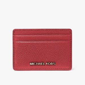 Визитница Michael Kors Pebbled Leather, темно-красный