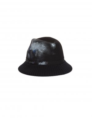 Шляпа с вязаными полями и следами краски Yohji Yamamoto
