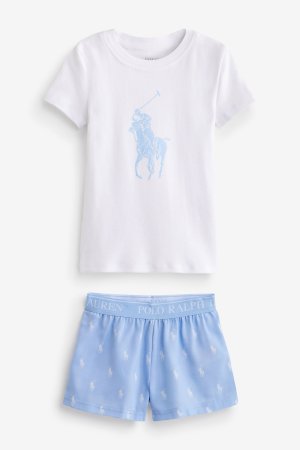 Сине-белая пижама с изображением игрока в поло , синий Polo Ralph Lauren