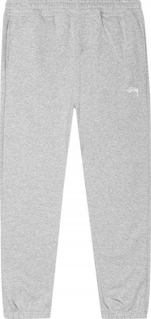 Брюки Stock Logo Pant 'Grey Heather', серый Stussy