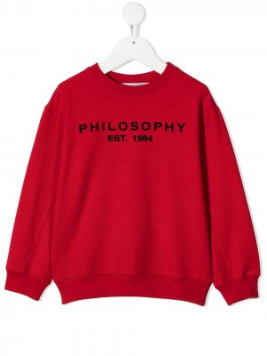 Толстовка с логотипом Philosophy Di Lorenzo Serafini Kids. Цвет: красный