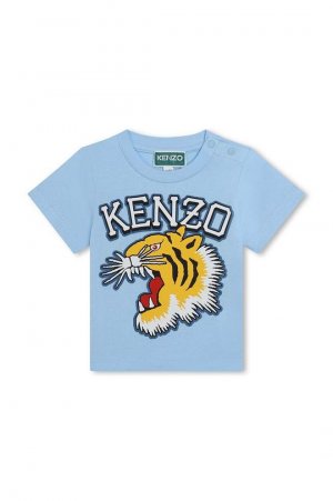 Kenzo kids Хлопковая детская футболка, синий