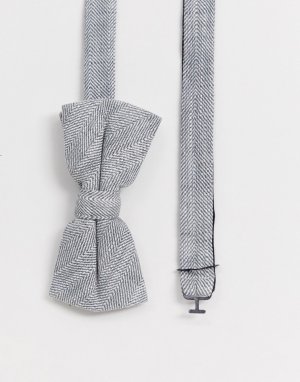 Серый галстук-бабочка с узором в елочку Twisted Tailor