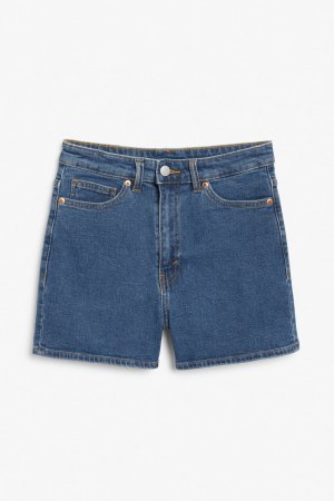 Классические джинсовые шорты с завышенной талией, синий Monki